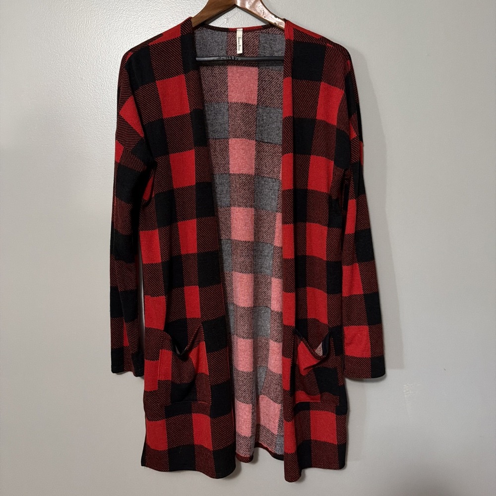 Beason River Cardigan XL Red Buffalo Plaid